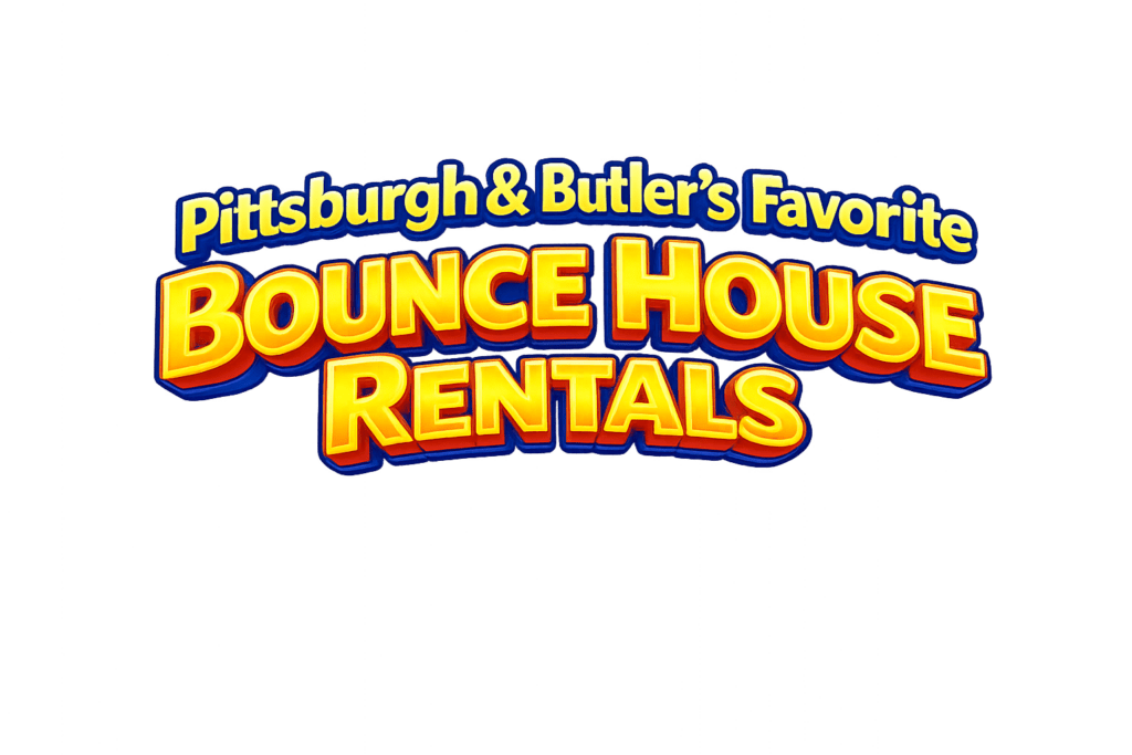 Pittsburgh and butler’s favorite bounce house rentals logo for all about fun party rentals